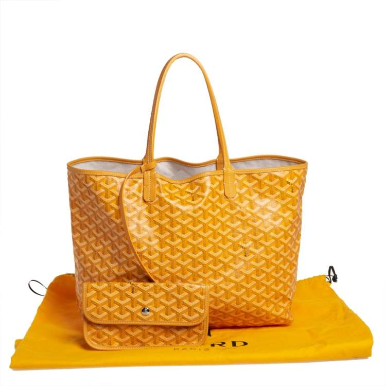 Pre Owned Goyard Yellow Goyardine Coated Canvas St. Louis PM Tote