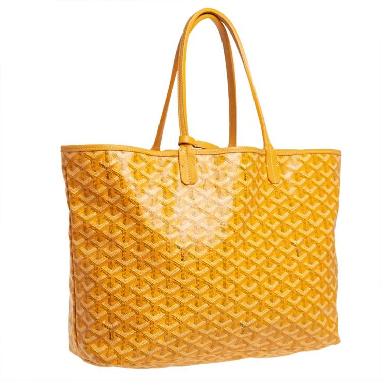 Pre Owned Goyard Yellow Goyardine Coated Canvas St. Louis PM Tote