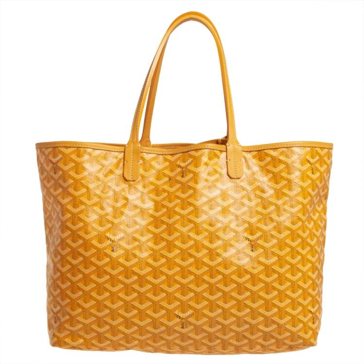 Pre Owned Goyard Yellow Goyardine Coated Canvas St. Louis PM Tote