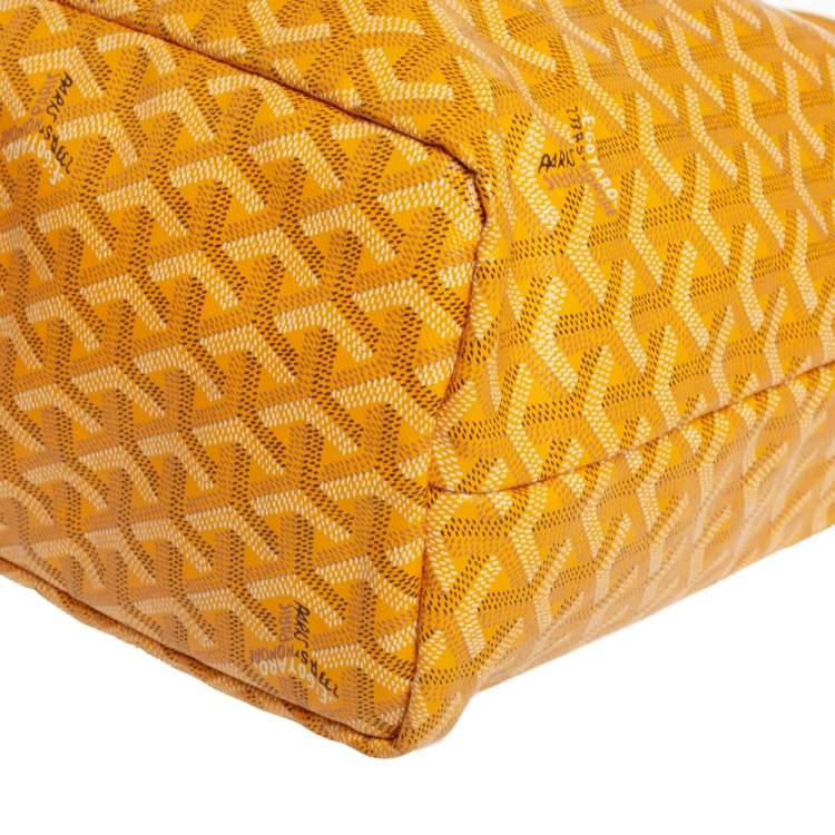 Pre Owned Goyard Yellow Goyardine Coated Canvas St. Louis PM Tote