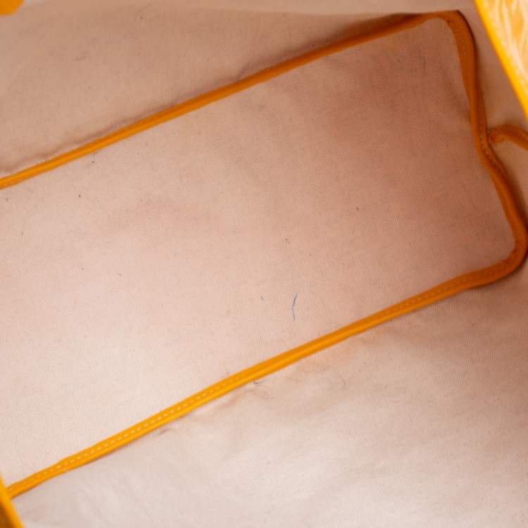 Pre Owned Goyard Yellow Goyardine Coated Canvas St. Louis PM Tote