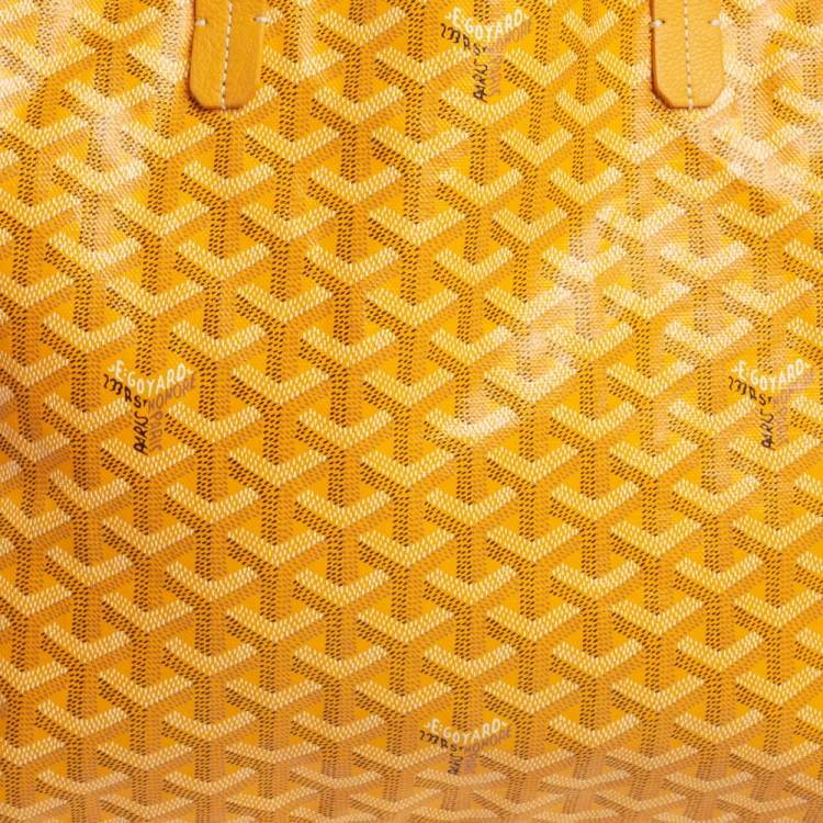 Pre Owned Goyard Yellow Goyardine Coated Canvas St. Louis PM Tote