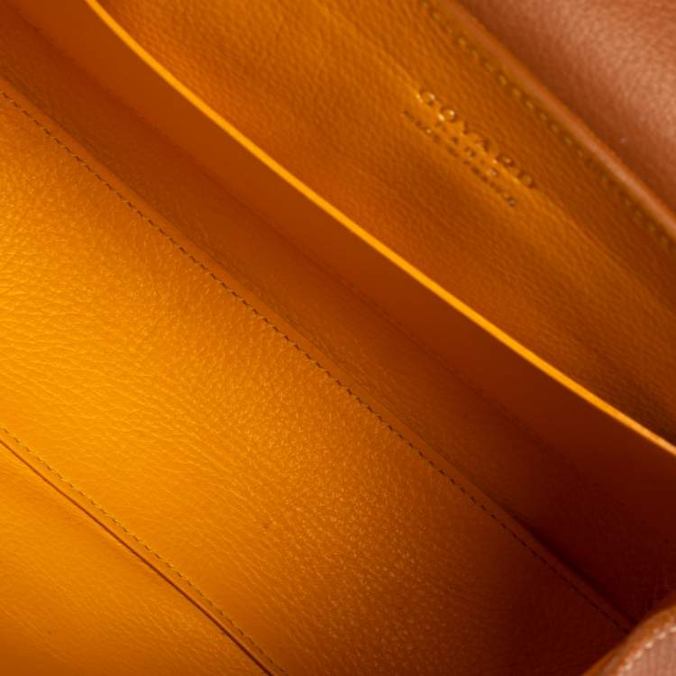 Pre Owned Goyard Brown Goyardine Canvas and Leather Mini Saigon Top Handle Bag