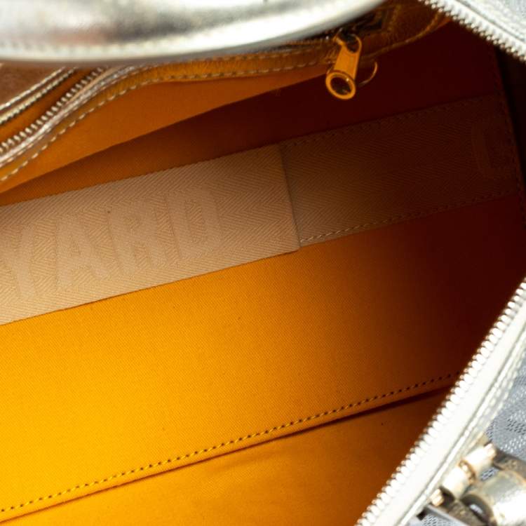 Pre Owned Goyard Silver Goyardine Coated Canvas and Leather Croisiere 40 Duffel Bag