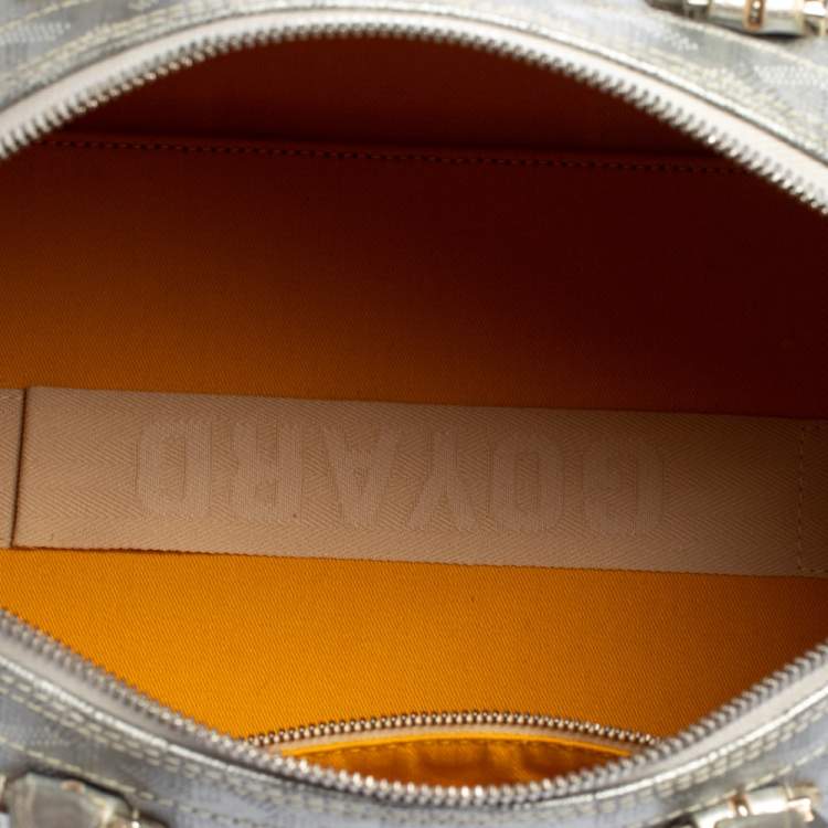 Pre Owned Goyard Silver Goyardine Coated Canvas and Leather Croisiere 40 Duffel Bag