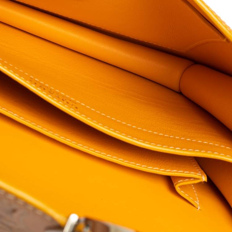 Pre Owned Goyard Mustard Goyardine Coated Canvas 223 PM Shoulder Bag