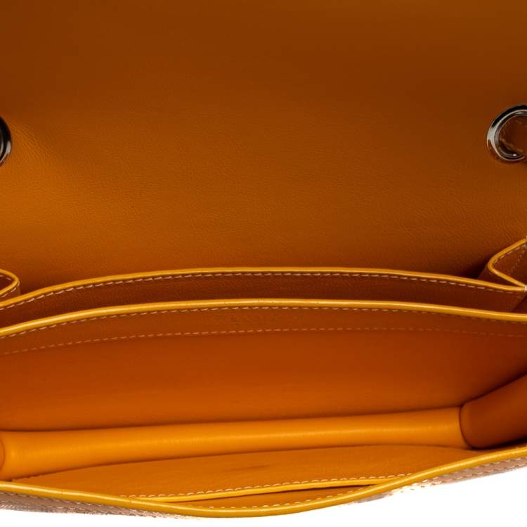 Pre Owned Goyard Mustard Goyardine Coated Canvas 223 PM Shoulder Bag