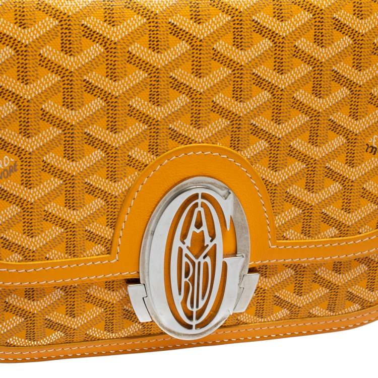 Pre Owned Goyard Mustard Goyardine Coated Canvas 223 PM Shoulder Bag