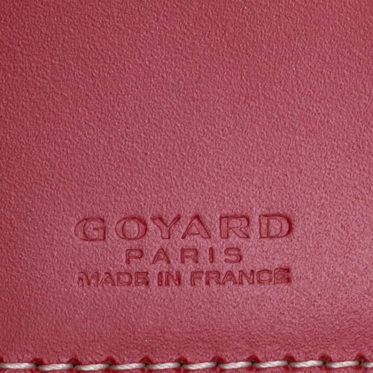 Pre Owned Goyard Red Goyardine Coated Canvas Tuileries Zip Compact Wallet
