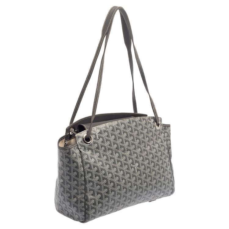 Pre Owned Goyard Grey Goyardine Coated Canvas  2019 Sac Rouette PM Bag