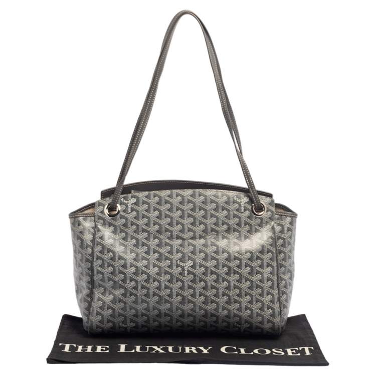 Pre Owned Goyard Grey Goyardine Coated Canvas  2019 Sac Rouette PM Bag