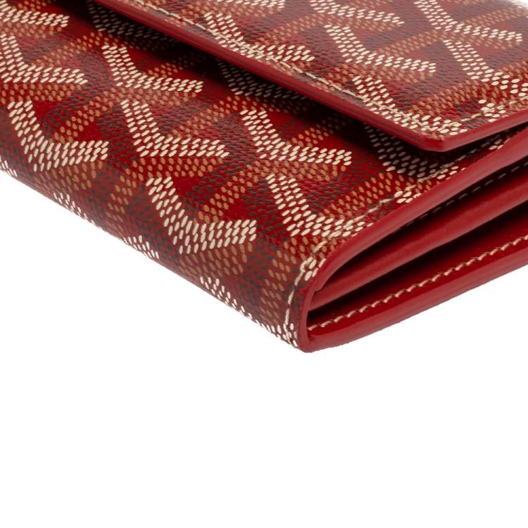 Pre Owned Goyard Red Goyardine Coated Canvas Varenne Continental Wallet