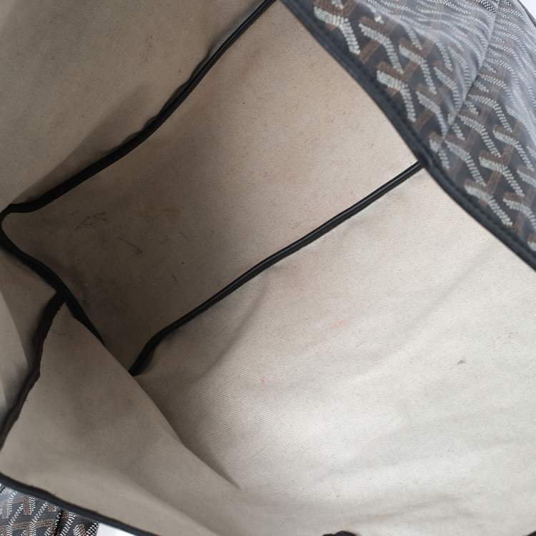 Pre Owned Goyard Black Goyardine Coated Canvas and Leather Saint Louis PM Tote