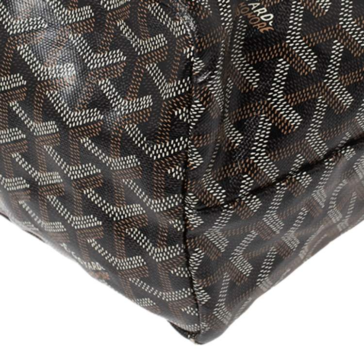 Pre Owned Goyard Black Goyardine Coated Canvas and Leather Saint Louis PM Tote