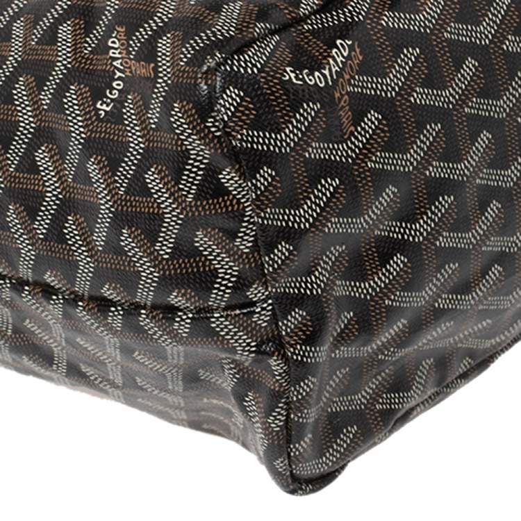 Pre Owned Goyard Black Goyardine Coated Canvas and Leather Saint Louis PM Tote