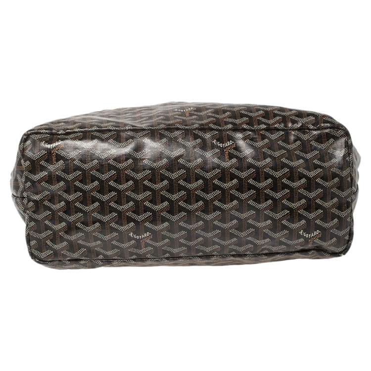 Pre Owned Goyard Black Goyardine Coated Canvas and Leather Saint Louis PM Tote