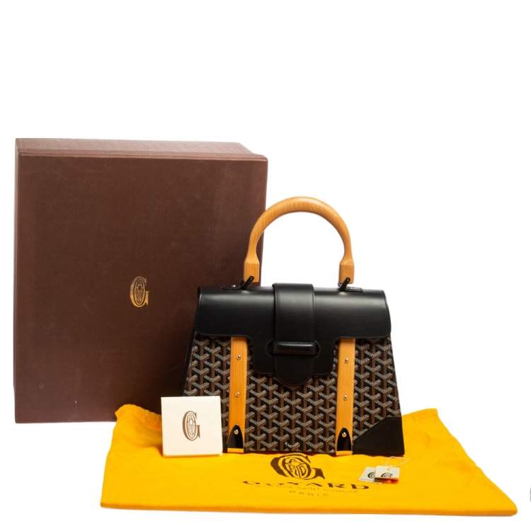 Pre Owned Goyard Black Goyardine Coated Canvas and Leather Saigon MM Top Handle Bag