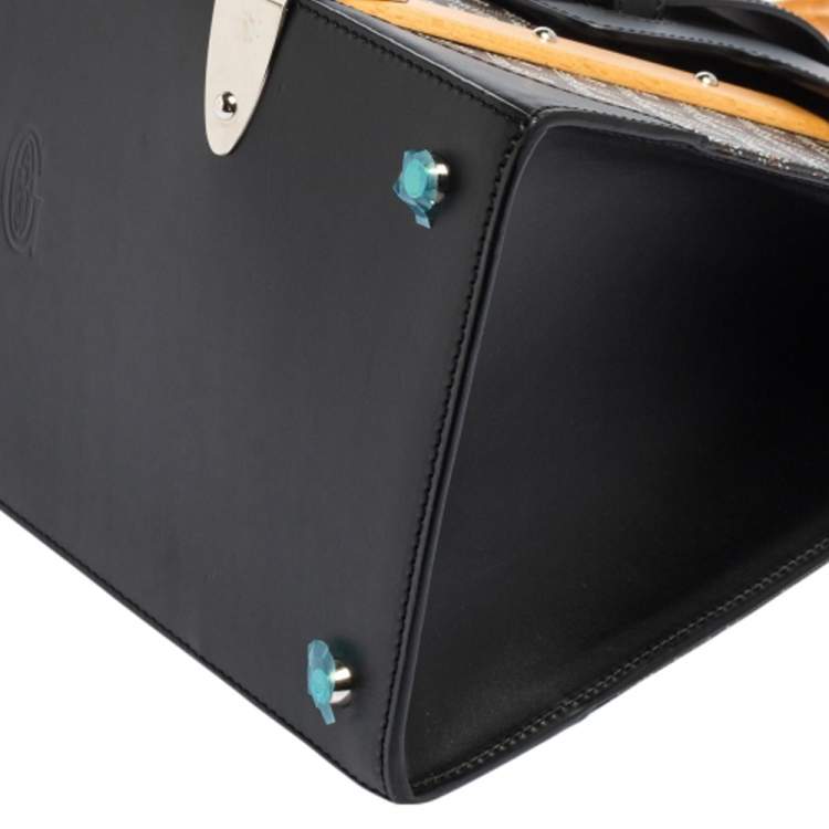 Pre Owned Goyard Black Goyardine Coated Canvas and Leather Saigon MM Top Handle Bag