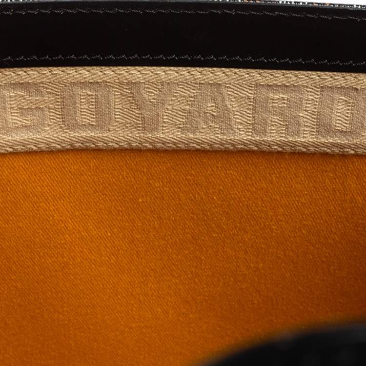 Pre Owned Goyard Black Goyardine Coated Canvas and Leather Saigon MM Top Handle Bag