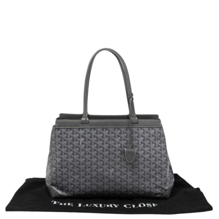 Pre Owned Goyard Grey Goyardine Coated Canvas and Leather Bellechasse PM Tote