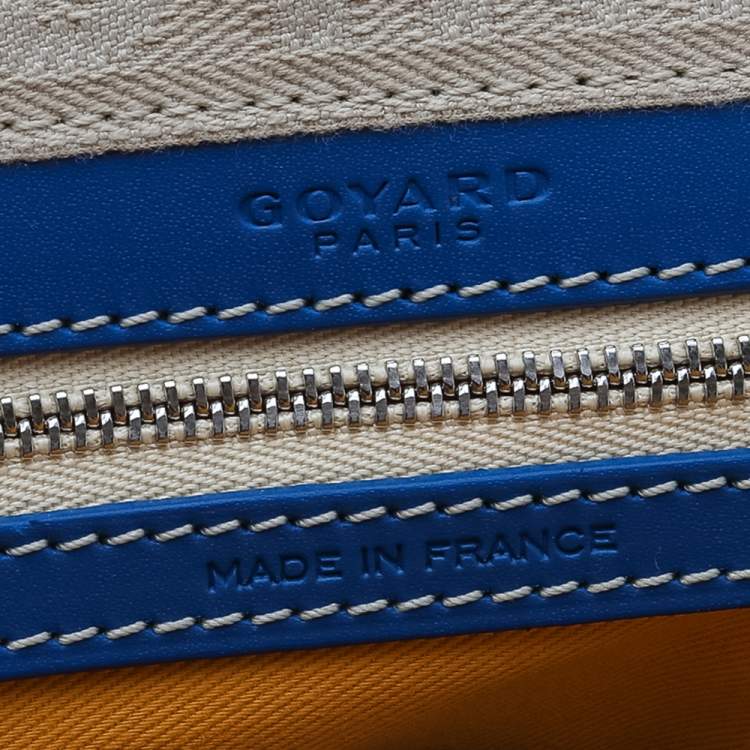 Pre Owned Goyard Blue Goyardine Coated Canvas and Leather Vendôme PM Bag