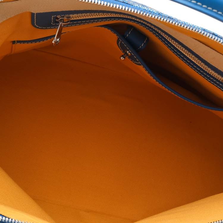 Pre Owned Goyard Blue Goyardine Coated Canvas and Leather Vendôme PM Bag