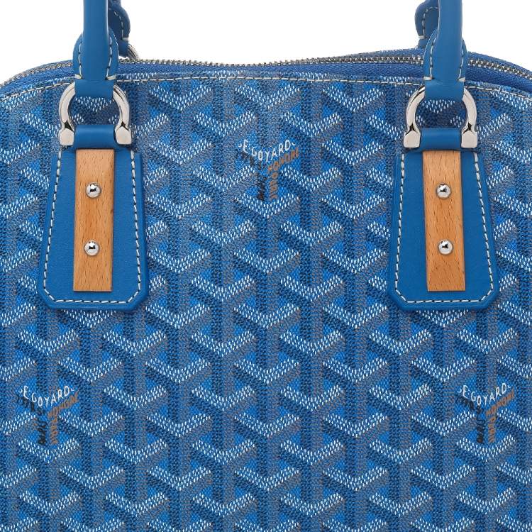Pre Owned Goyard Blue Goyardine Coated Canvas and Leather Vendôme PM Bag