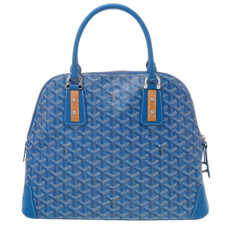 Pre Owned Goyard Blue Goyardine Coated Canvas and Leather Vendôme PM Bag