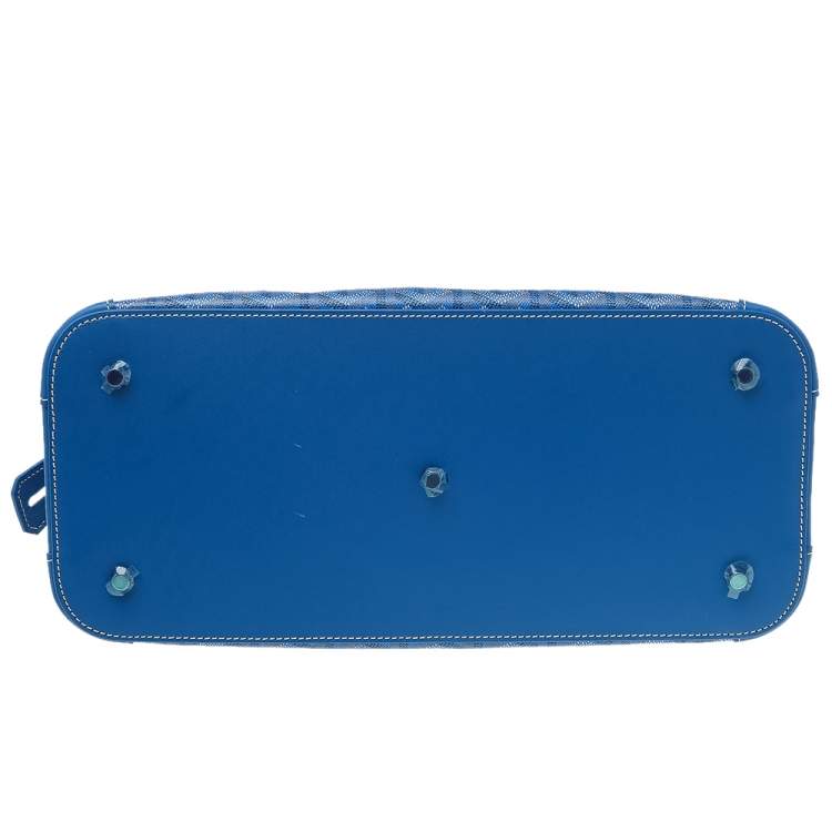 Pre Owned Goyard Blue Goyardine Coated Canvas and Leather Vendôme PM Bag