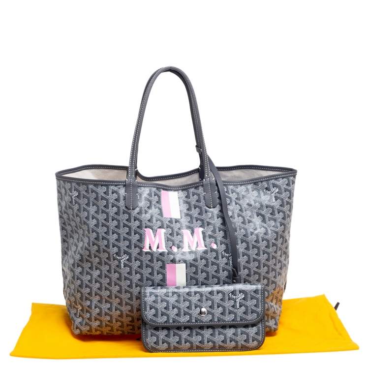 Pre Owned Goyard Grey Goyardine Coated Canvas Saint Louis PM Tote