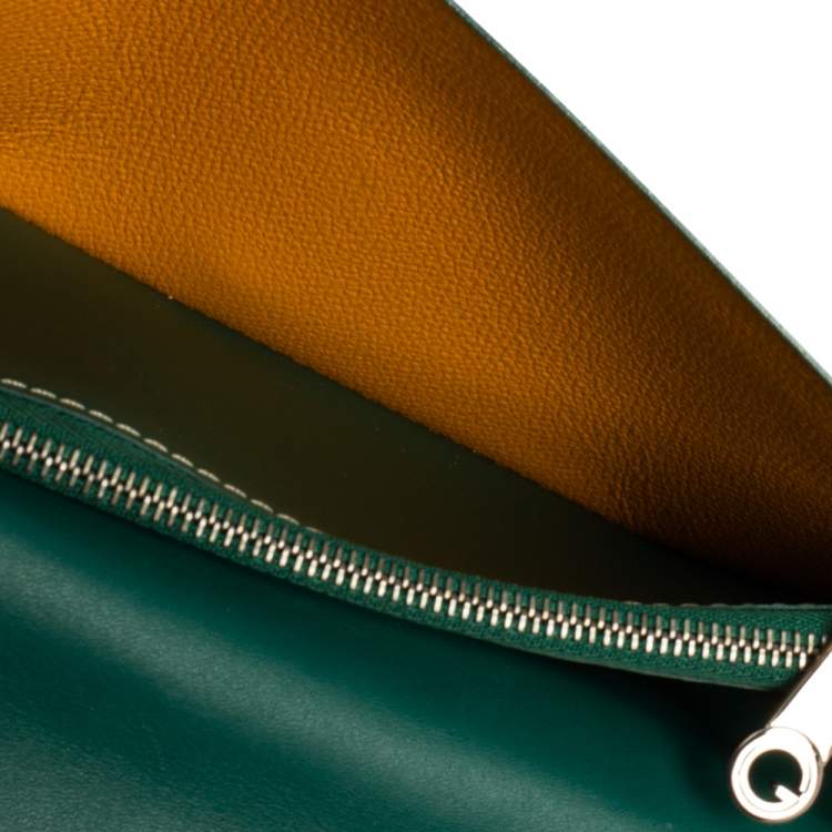 Pre Owned Goyard Green Goyardine Coated Canvas and Leather Richelieu Wallet