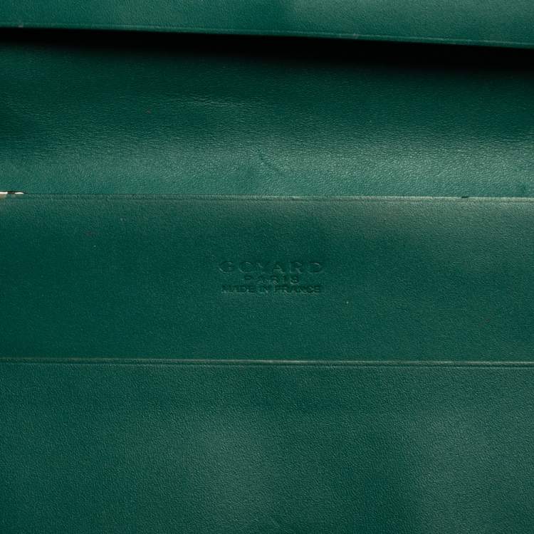 Pre Owned Goyard Green Goyardine Coated Canvas and Leather Richelieu Wallet