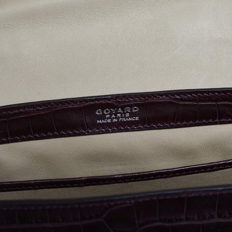 Pre Owned Goyard Burgundy Alligator Mini Saigon Top Handle Bag