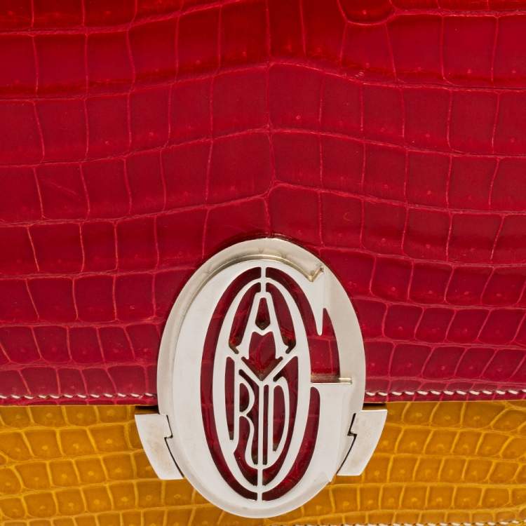 Pre Owned Goyard Red/Mustard Crocodile 223 PM Bag