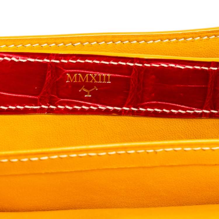 Pre Owned Goyard Red/Mustard Crocodile 223 PM Bag