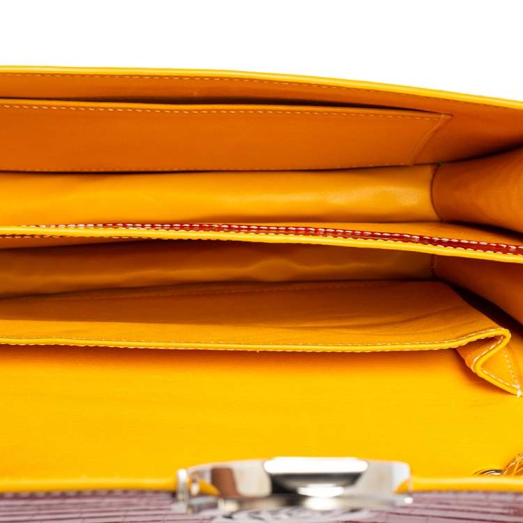 Pre Owned Goyard Red/Mustard Crocodile 223 PM Bag