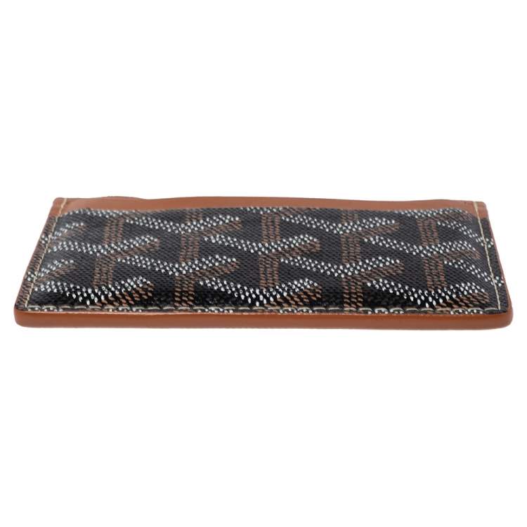 Pre Owned Goyard Brown Goyardine Coated Canvas and Leather Saint Sulpice Card Holder