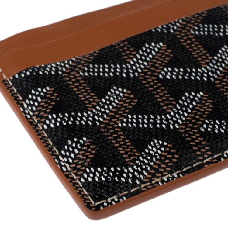 Pre Owned Goyard Brown Goyardine Coated Canvas and Leather Saint Sulpice Card Holder