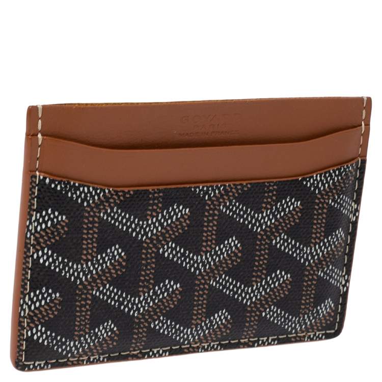 Pre Owned Goyard Brown Goyardine Coated Canvas and Leather Saint Sulpice Card Holder