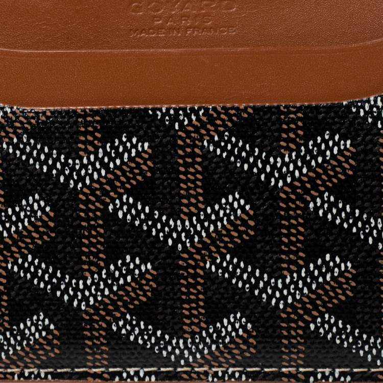 Pre Owned Goyard Brown Goyardine Coated Canvas and Leather Saint Sulpice Card Holder