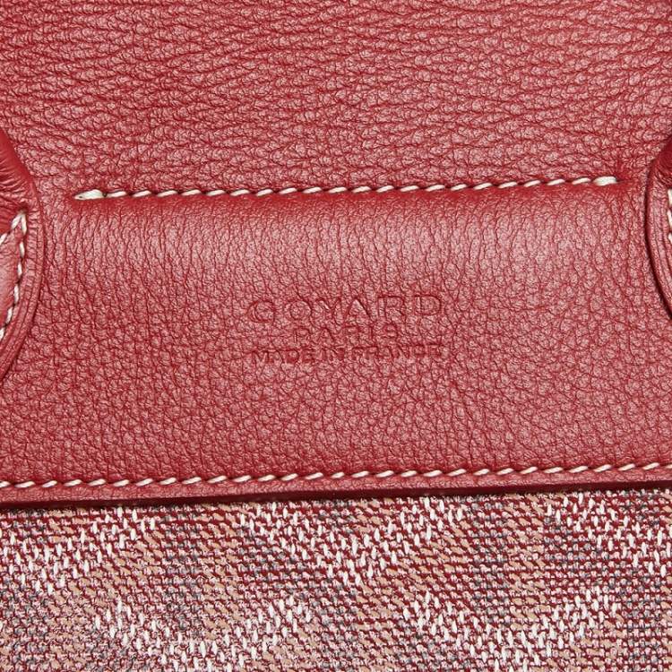 Pre Owned Goyard Red Goyardine Coated Canvas and Leather Mini Alpin Backpack