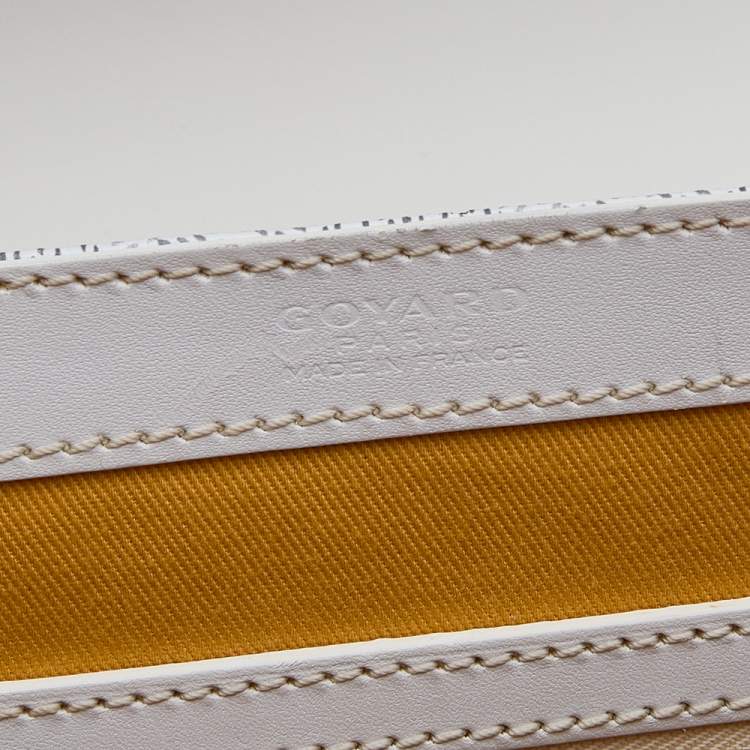 Pre Owned Goyard White Goyardine Coated Canvas and Leather Saigon MM Top Handle Bag