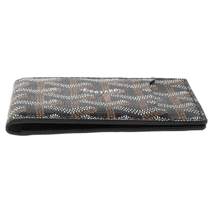 Pre Owned Goyard Black Goyardine Coated Canvas Victoire Bifold Card Holder
