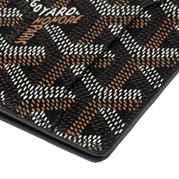 Pre Owned Goyard Black Goyardine Coated Canvas Victoire Bifold Card Holder