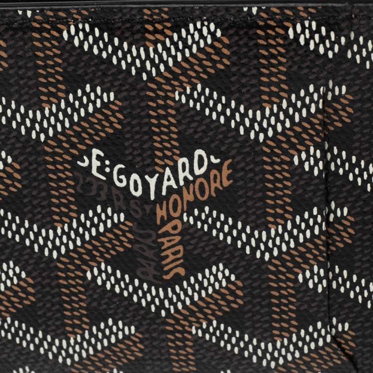 Pre Owned Goyard Black Goyardine Coated Canvas Victoire Bifold Card Holder