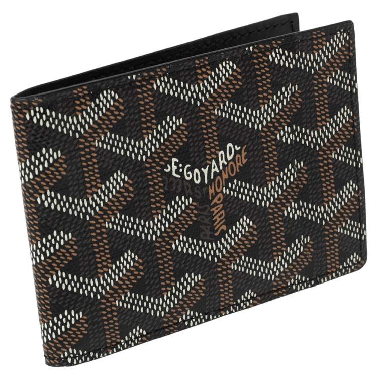 Pre Owned Goyard Black Goyardine Coated Canvas Victoire Bifold Card Holder