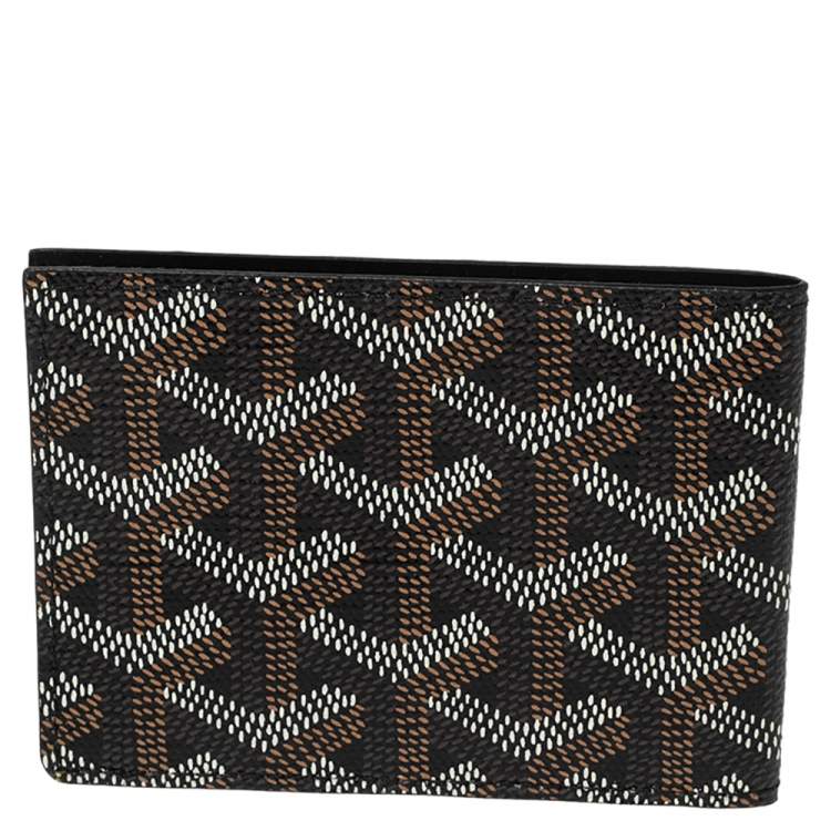 Pre Owned Goyard Black Goyardine Coated Canvas Victoire Bifold Card Holder