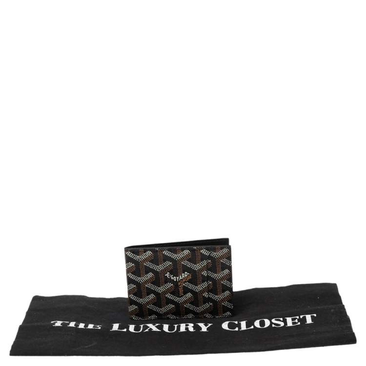 Pre Owned Goyard Black Goyardine Coated Canvas Victoire Bifold Card Holder