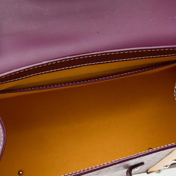 Pre Owned Goyard Burgundy Goyardine Coated Canvas And Leather Saigon PM Top Handle Bag