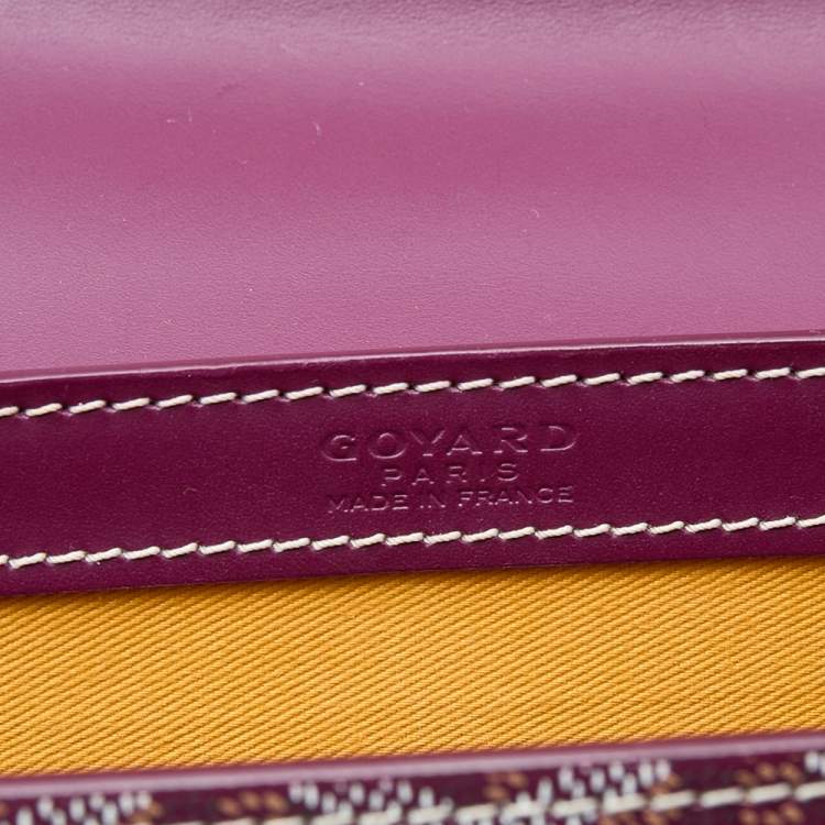Pre Owned Goyard Burgundy Goyardine Coated Canvas And Leather Saigon PM Top Handle Bag